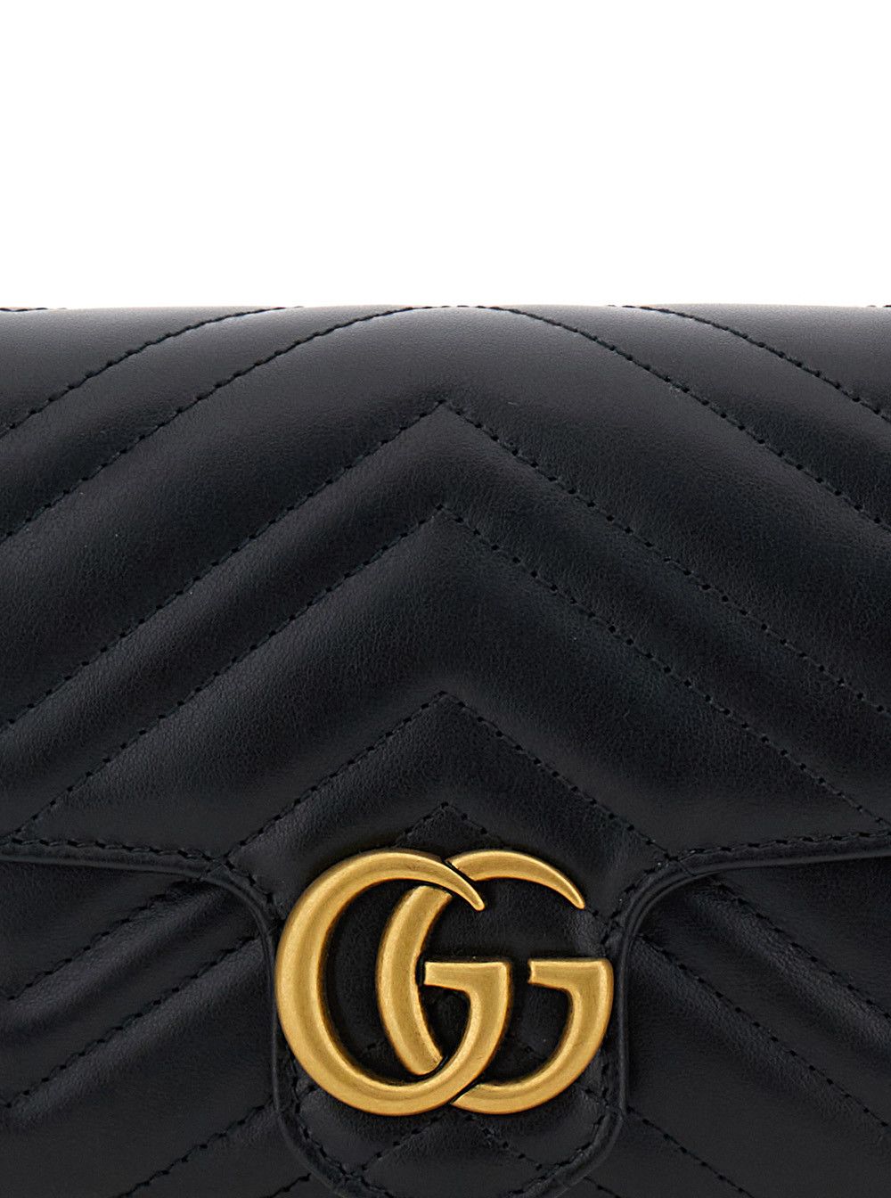 Gucci Black Mini Shoulder Bag 'GG Marmont 2.0' with Double G in Chevron Leather for Women Size ONE SIZE - 5 Thumbnail