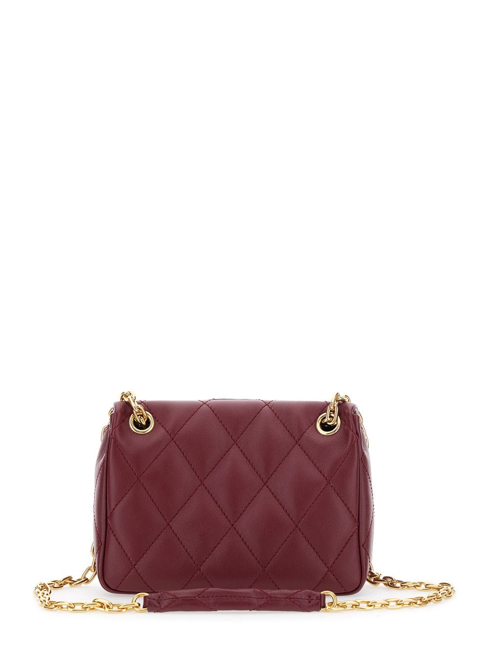 Burberry Bordeaux Quilted Crossbody Bag with EKD Plaque on the Front and Chain-Link Shoulder Strap in Leather Woman Size ONE SIZE - 4 Thumbnail