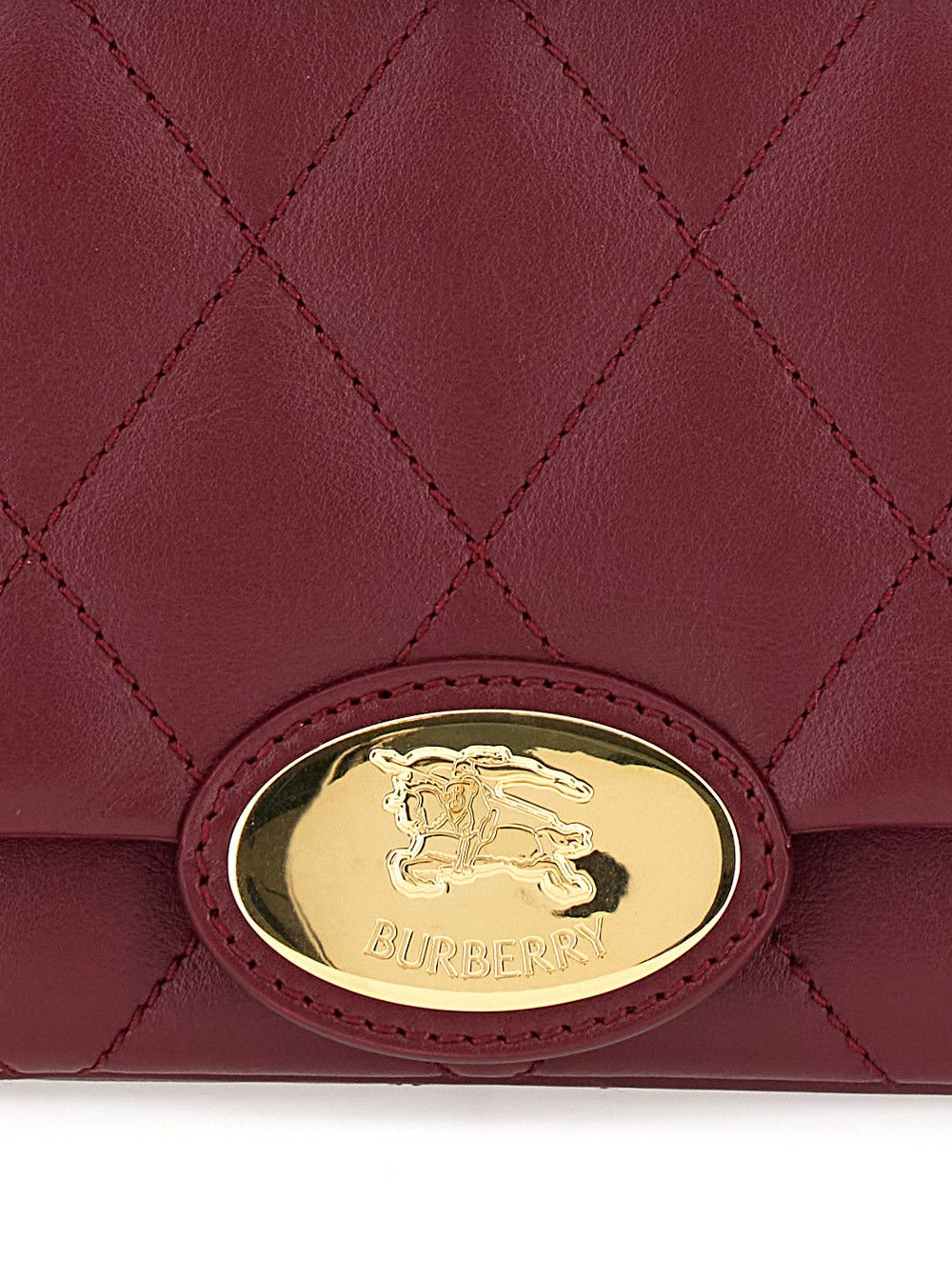 Burberry Bordeaux Quilted Crossbody Bag with EKD Plaque on the Front and Chain-Link Shoulder Strap in Leather Woman Size ONE SIZE - 6 Thumbnail