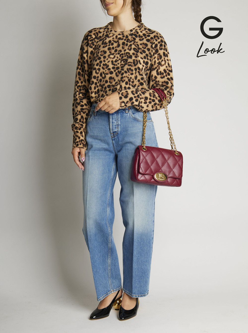 Burberry Bordeaux Quilted Crossbody Bag with EKD Plaque on the Front and Chain-Link Shoulder Strap in Leather Woman Size ONE SIZE - 7 Thumbnail