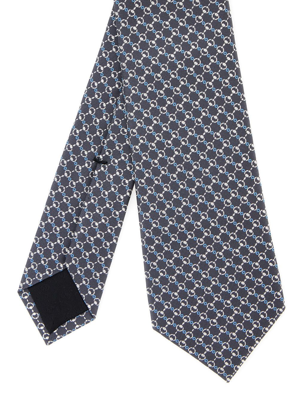 Gucci Grey Tie with All-Over Horsebit Print in Silk Man Size ONE SIZE - 2 Thumbnail