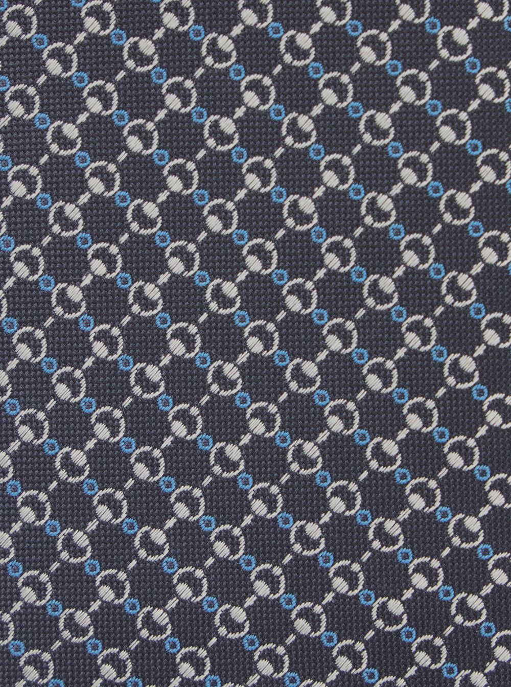 Gucci Grey Tie with All-Over Horsebit Print in Silk Man Size ONE SIZE - 3 Thumbnail
