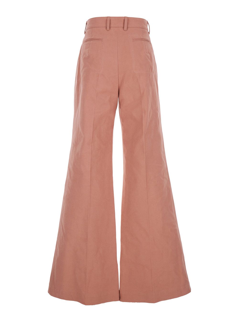 Chloe Pink Pants wiht Belt Loops and Wide Leg in Cotton Woman Size 28" / US 6 / IT 42 - 2 Thumbnail