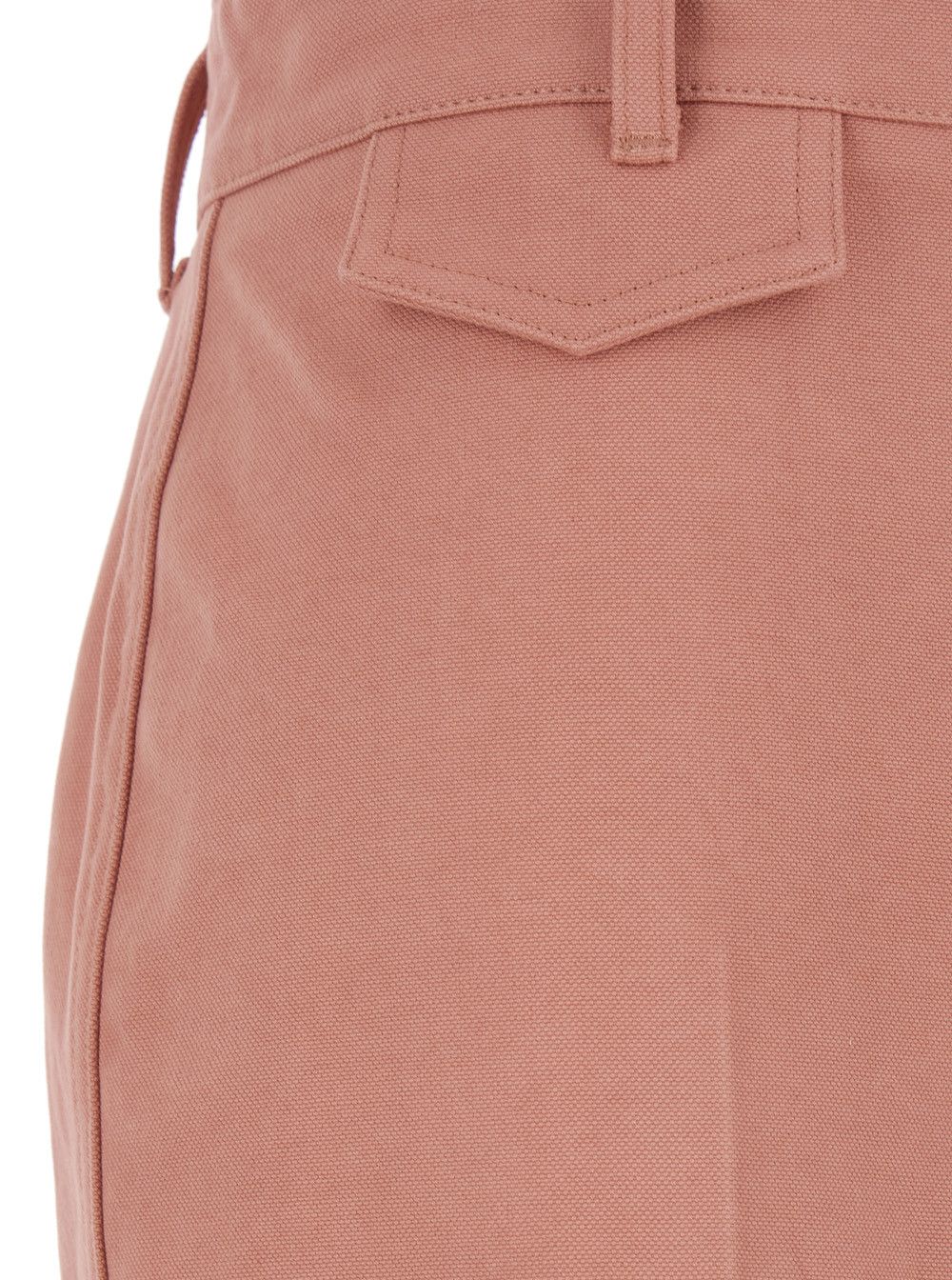 Chloe Pink Pants wiht Belt Loops and Wide Leg in Cotton Woman Size 28" / US 6 / IT 42 - 3 Thumbnail