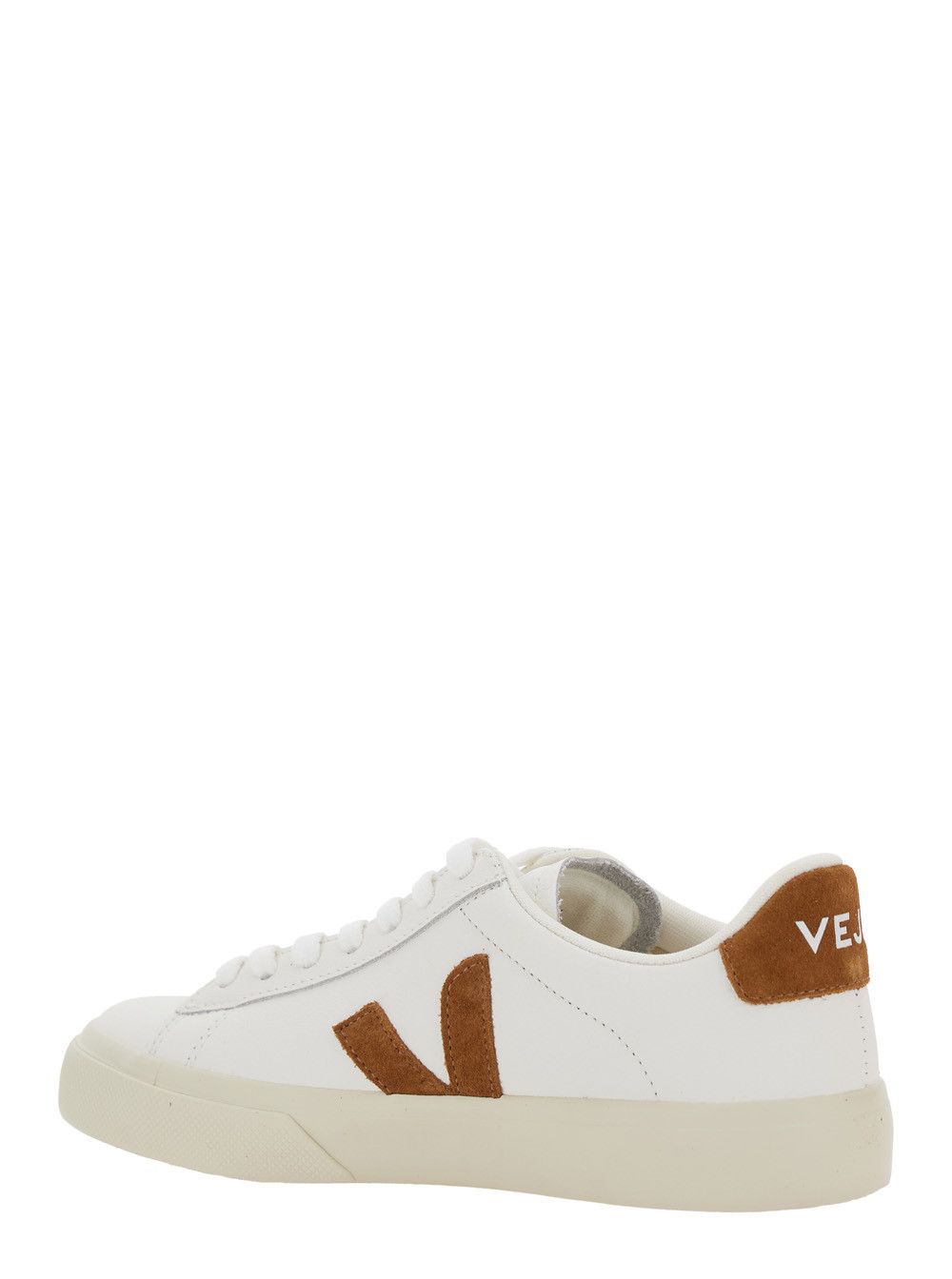 Veja Sneaker 'Campo' with Contrast Heel with Lettering Logo and Logo Patch on the Side in White Leather Unisex Size US 11 / IT 41 - 3 Thumbnail