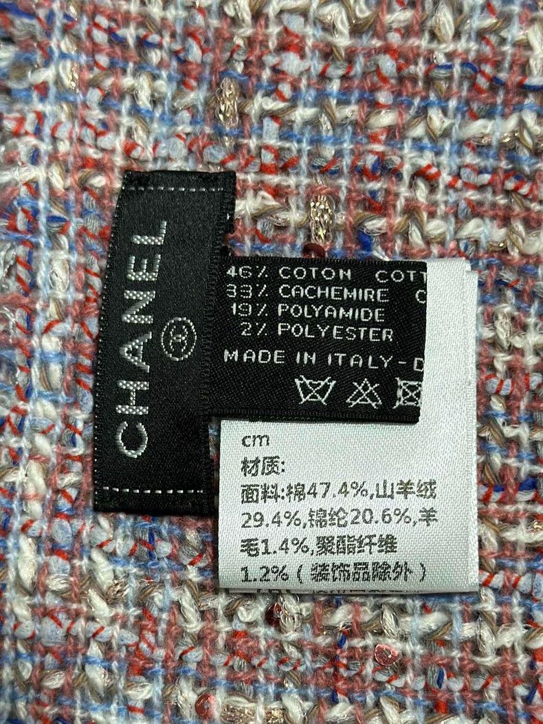 Chanel chanel pink woven embroidery scarf Size ONE SIZE - 4 Thumbnail