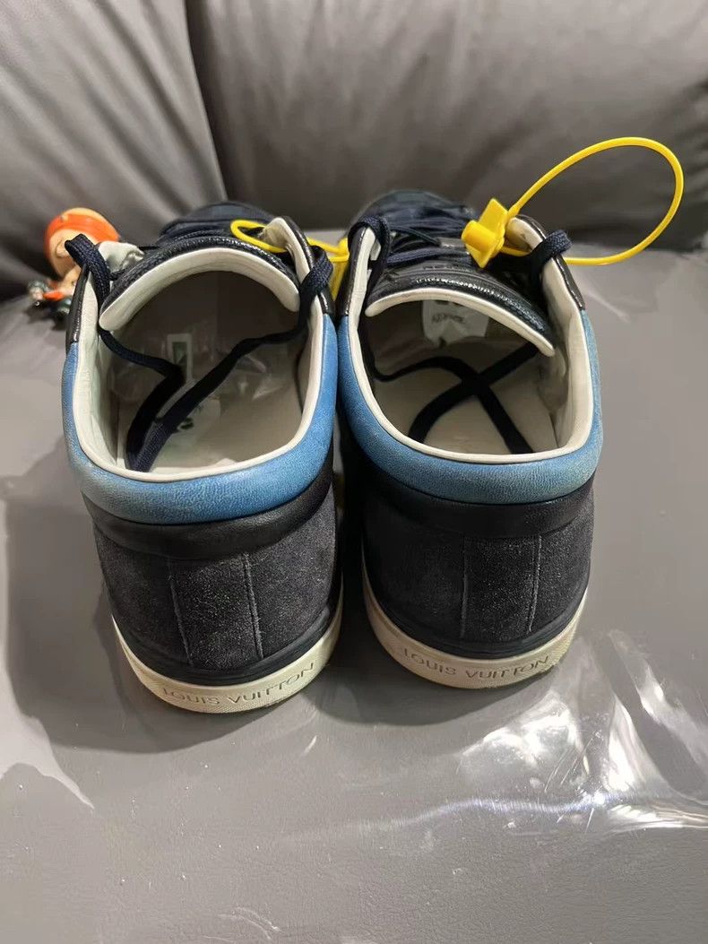 Louis Vuitton lv blue checkered lowtop sneakers Size US 7 / EU 40 - 4 Thumbnail
