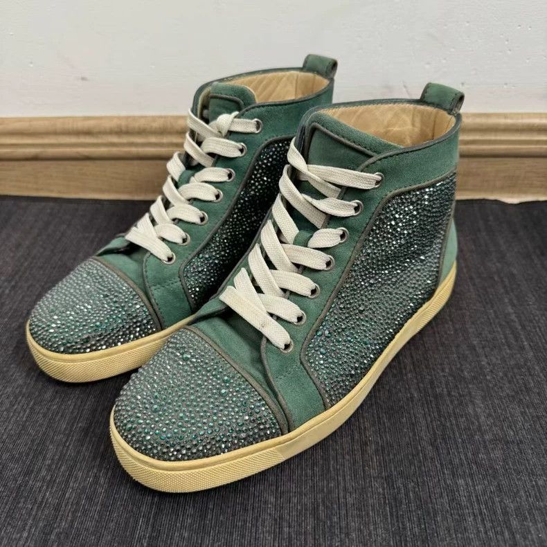 Christian Louboutin Christian Louboutin green suede high top Size US 10 / EU 43 - 2 Thumbnail