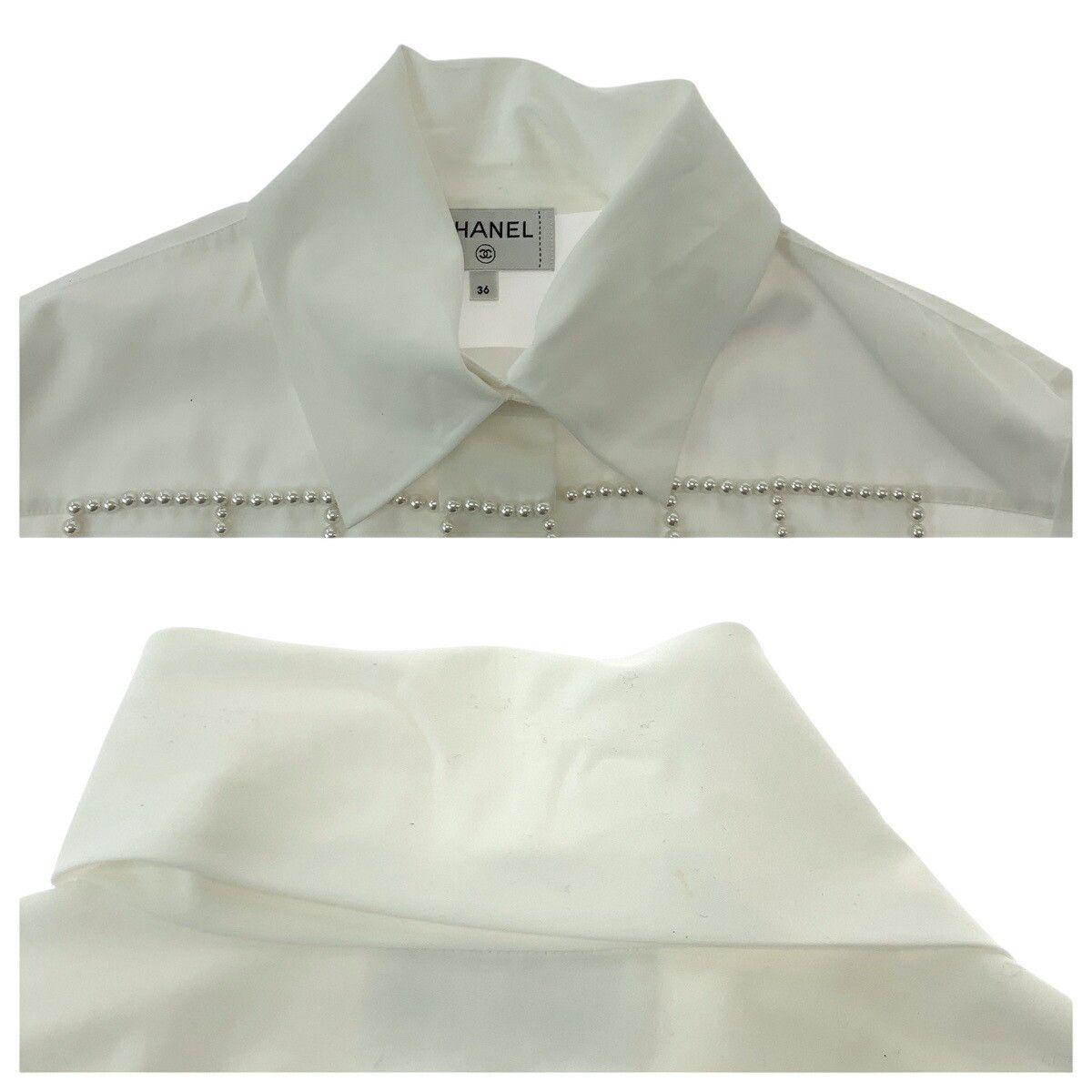 Chanel Chanel CHANEL Coco Mark Sequin Pearl Polyester Shirt Others Dress Shirt P70673V48585 Size ONE SIZE - 9 Thumbnail
