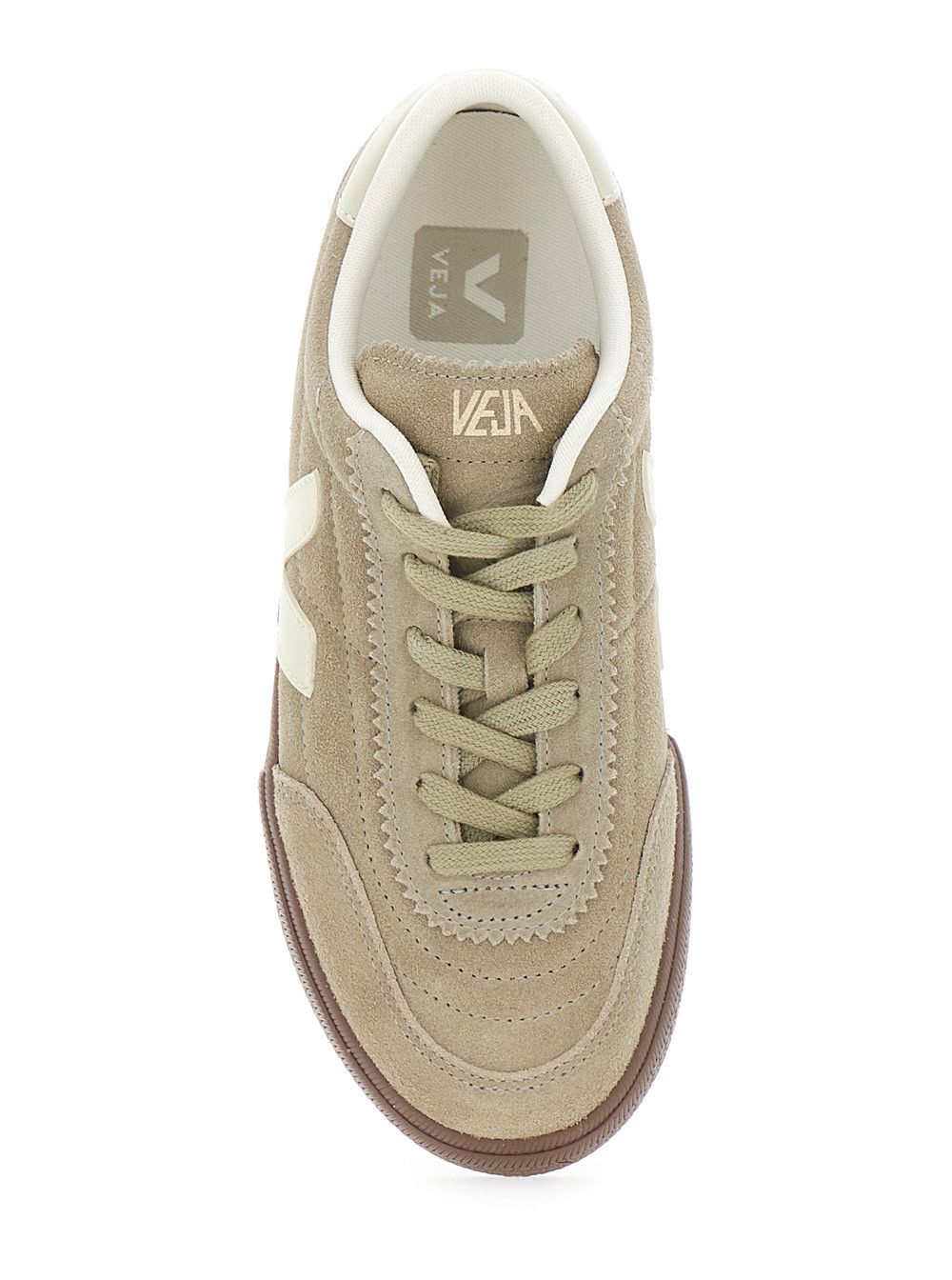 Veja 'Panenka' Beige Low Top Sneakers with Logo Patch on the Side and Contrasting Heel with Logo Lettering in Leather Unisex Size US 11 / IT 41 - 4 Thumbnail