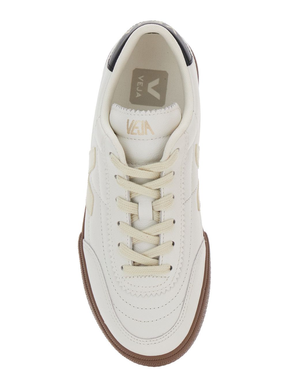 Veja 'Panenka' White Low Top Sneakers with Logo Patch on the Side and Contrasting Heel with Logo Lettering in Leather Unisex Size US 9 / IT 39 - 4 Thumbnail