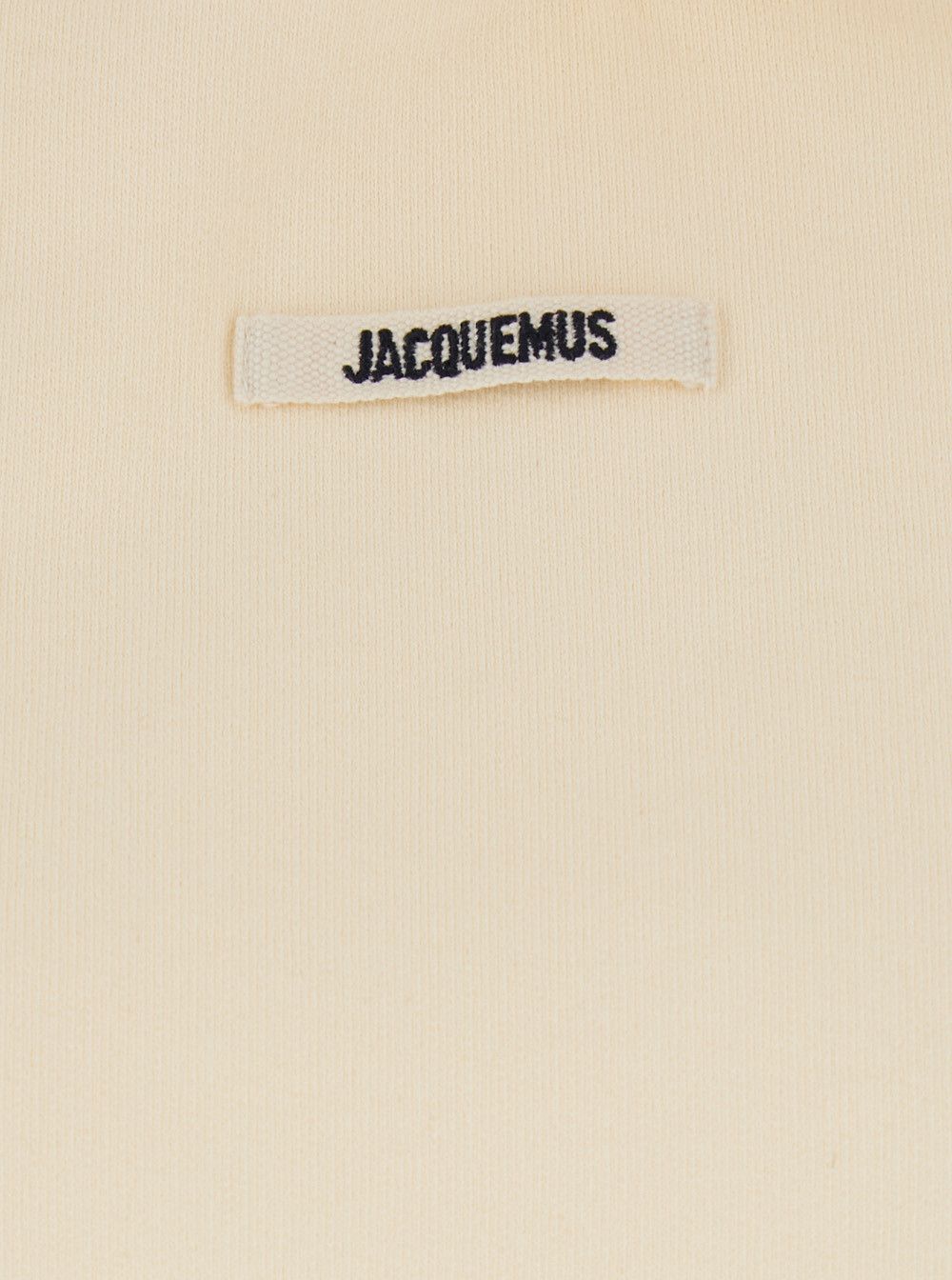 Jacquemus 'Le Hoodie Gros Grain' Beige Cropped Hoodie with Drawstring Hood and Logo Patch on Front in Cotton for Women Size S / US 4 / IT 40 - 3 Thumbnail