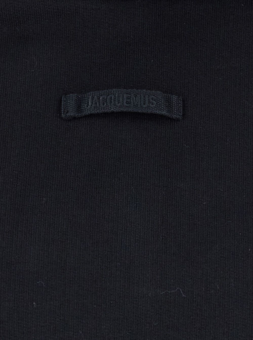 Jacquemus Black 'Le Hoodie Gros Grain' Crop Hoodie with Drawstring Hood and Logo Patch on Front in Cotton for Women Size M / US 6-8 / IT 42-44 - 3 Thumbnail