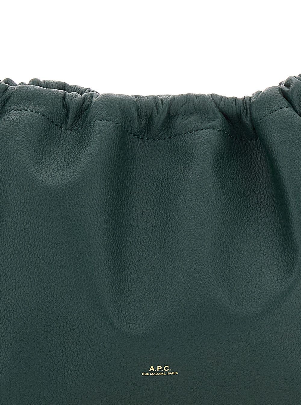 A.P.C. 'Ninon' Green Crossbody Bag with Drawstring Closure and Embossed Logo Lettering on the Front in Ecoleather Woman Size ONE SIZE - 5 Thumbnail