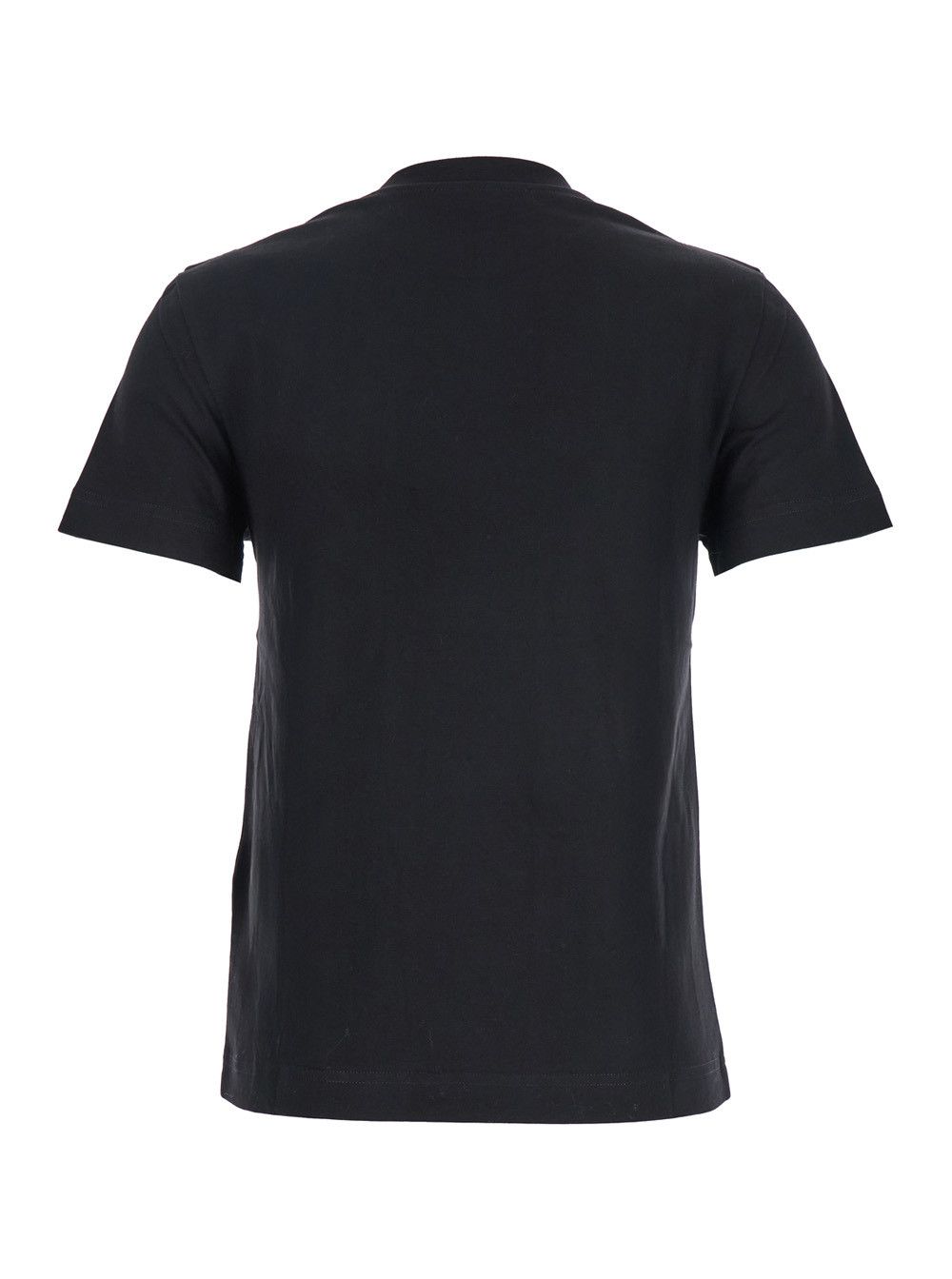 'Le T-Shirt Gros Grain' Black Crewneck T-Shirt with Logo Patch on the Front in Cotton Woman