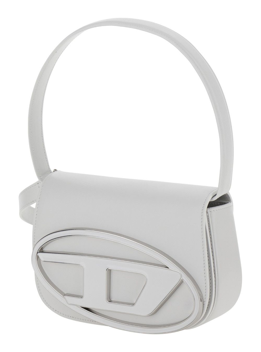 Diesel Shoulder Bag '1DR' with Oval D Patch in White Leather for Women Size ONE SIZE - 2 Thumbnail