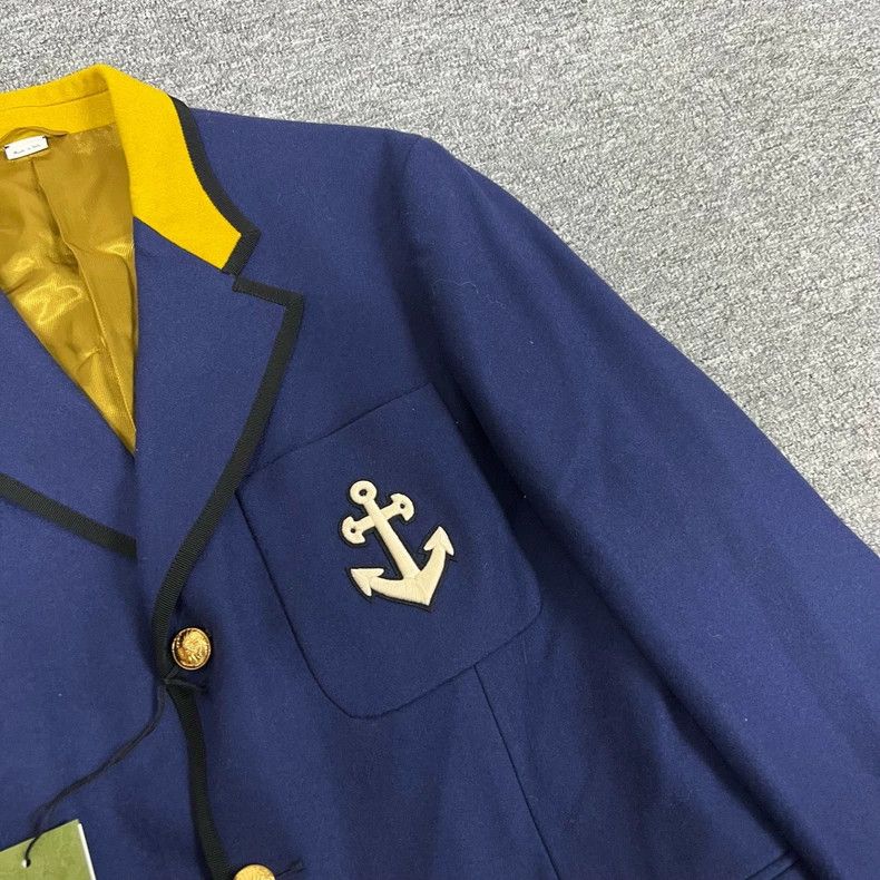 Gucci Gucci Anchor Embroidered Blazer Size US M / EU 48-50 / 2 - 4 Thumbnail