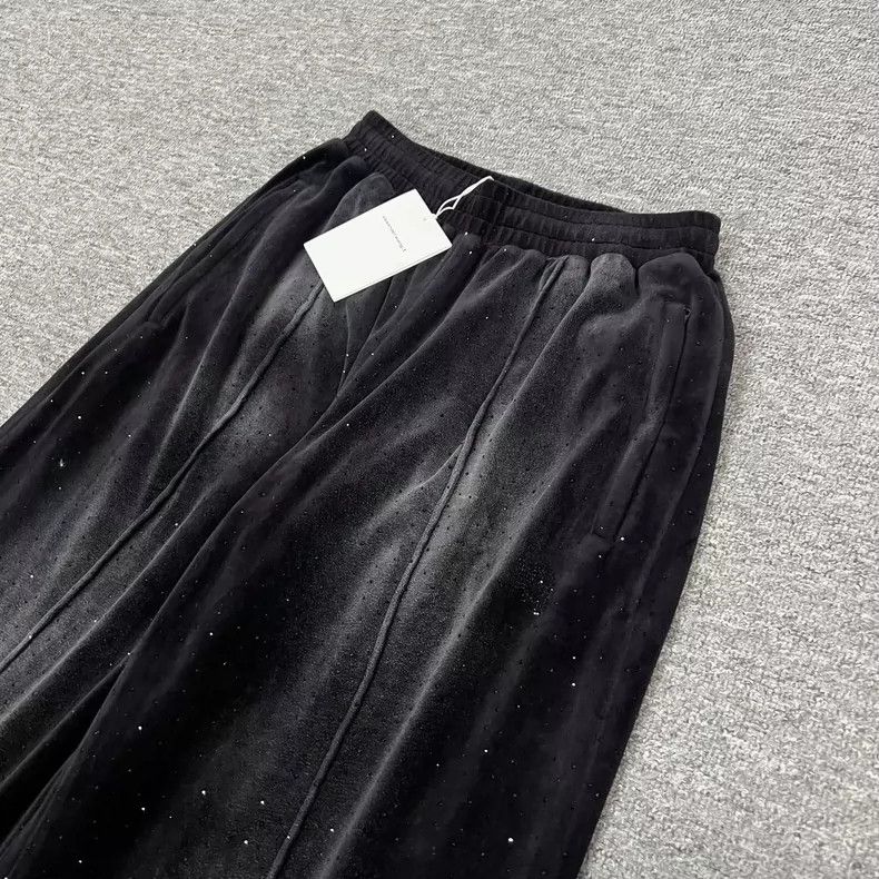 Alexander Wang AlexanderWang black velvet wide-leg pants Size 24" / US 00 / IT 34 - 3 Thumbnail
