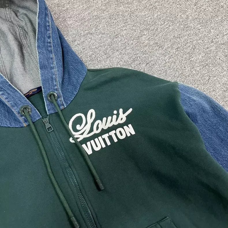 Louis Vuitton Louis Vuitton Denim Patchwork Hoodie Size US XS / EU 42 / 0 - 4 Thumbnail