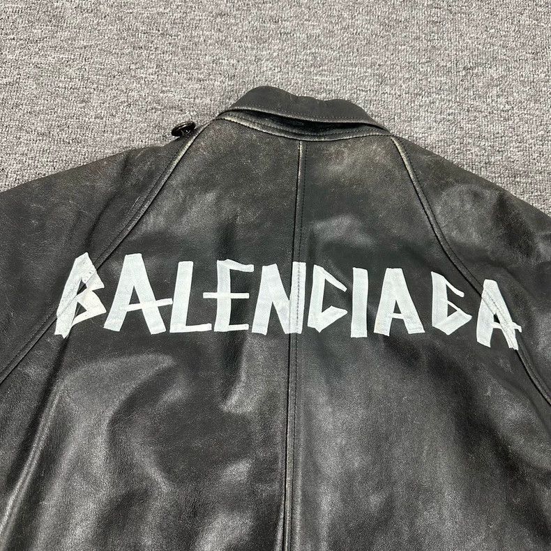 Balenciaga Balenciaga Hand-painted Leather Coat Size US S / EU 44-46 / 1 - 5 Thumbnail
