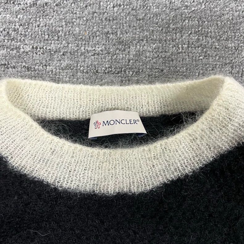 Moncler moncler black white knit sweater Size US L / EU 52-54 / 3 - 6 Thumbnail