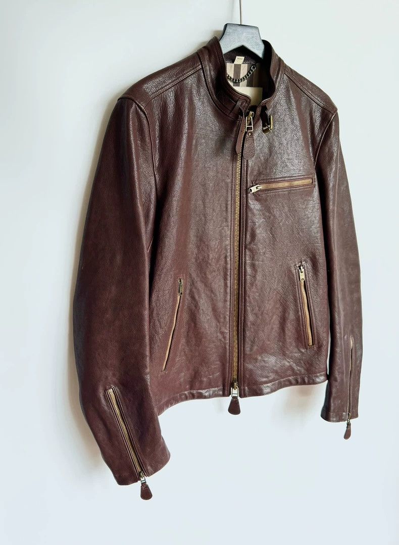 Burberry Burberry Brown Leather Jacket Size US L / EU 52-54 / 3 - 2 Thumbnail