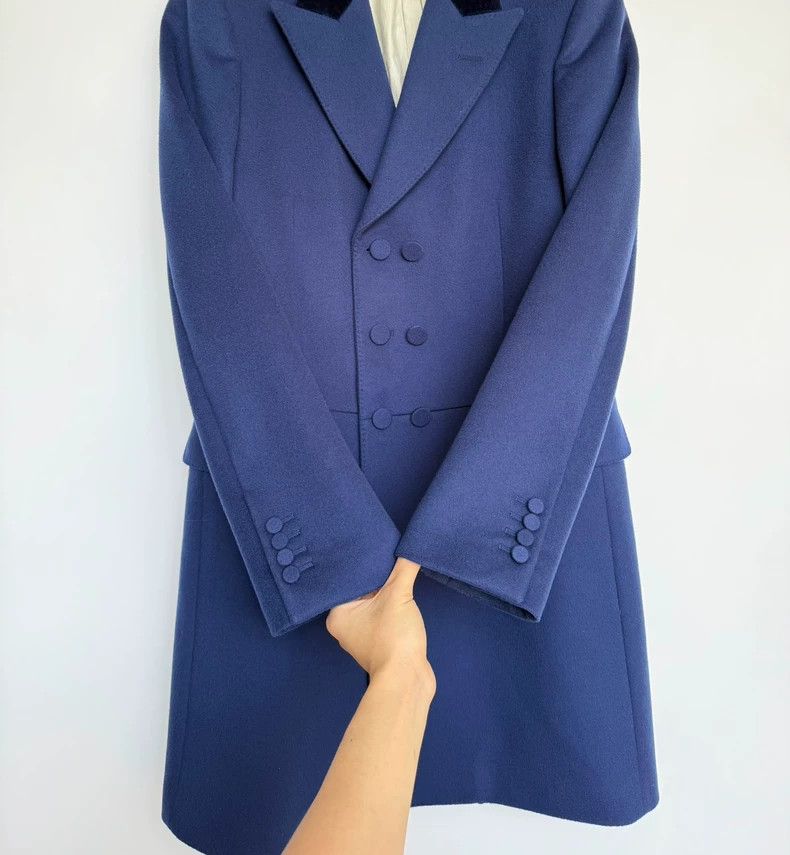 Alexander McQueen Alexander McQueen blue double-breasted coat Size US L / EU 52-54 / 3 - 3 Thumbnail