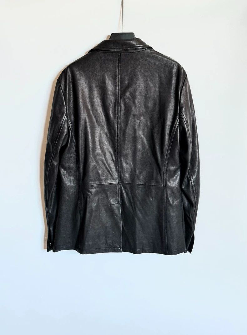 Emporio Armani Giorgio Armani Leather Blazer Size US L / EU 52-54 / 3 - 3 Thumbnail