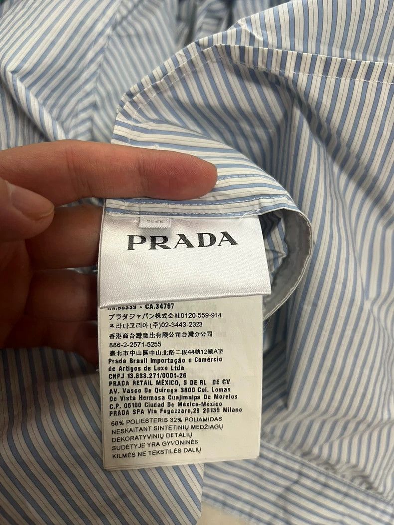 Prada prada short sleeve striped shirt Size US L / EU 52-54 / 3 - 6 Thumbnail
