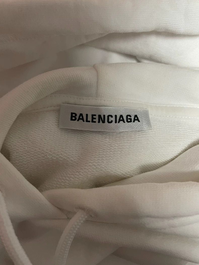 Balenciaga Balenciaga White Hooded Sweatshirt Size US S / EU 44-46 / 1 - 4 Thumbnail