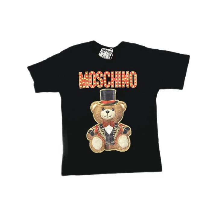 Moschino Moschino Black Teddy Bear Graphic T-Shirt 0079 Size L / US 10 / IT 46 - 2 Thumbnail