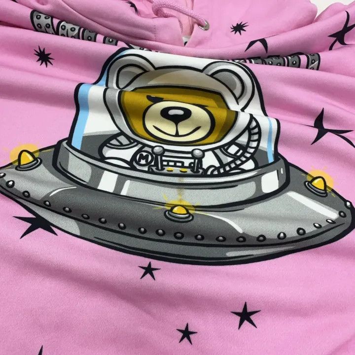 Moschino Moschino Pink Bear Print Hoodie for Women 0079 Size L / US 10 / IT 46 - 9 Thumbnail