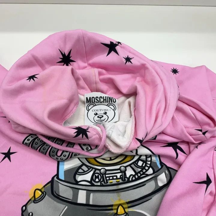 Moschino Moschino Pink Bear Print Hoodie for Women 0079 Size L / US 10 / IT 46 - 7 Thumbnail