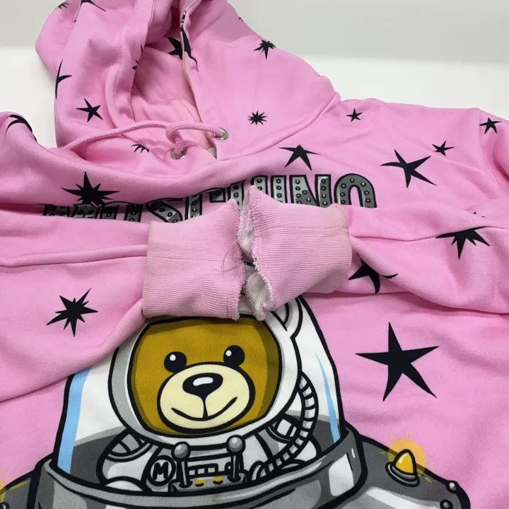 Moschino Moschino Pink Bear Print Hoodie for Women 0079 Size L / US 10 / IT 46 - 8 Thumbnail