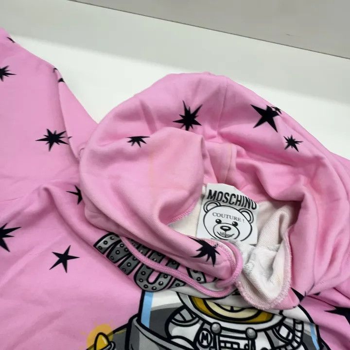 Moschino Moschino Pink Bear Print Hoodie for Women 0079 Size L / US 10 / IT 46 - 5 Thumbnail