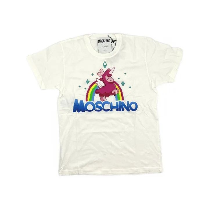 Moschino Moschino Unicorn Print Cotton Tee for Women 0079 Size XXS / US 00 / IT 34 - 2 Thumbnail