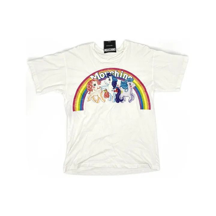 Moschino Moschino Rainbow Pony Print Short Sleeve T-Shirt 0079 Size XS / US 0-2 / IT 36-38 - 2 Thumbnail