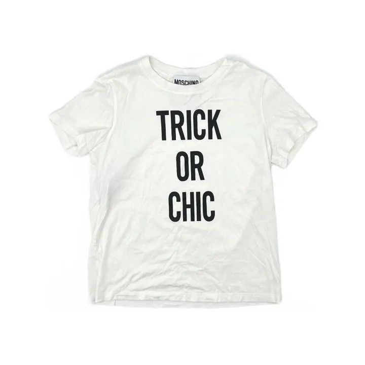 Moschino Moschino White Graphic Short Sleeve T-Shirt 0079 Size L / US 10 / IT 46 - 2 Thumbnail