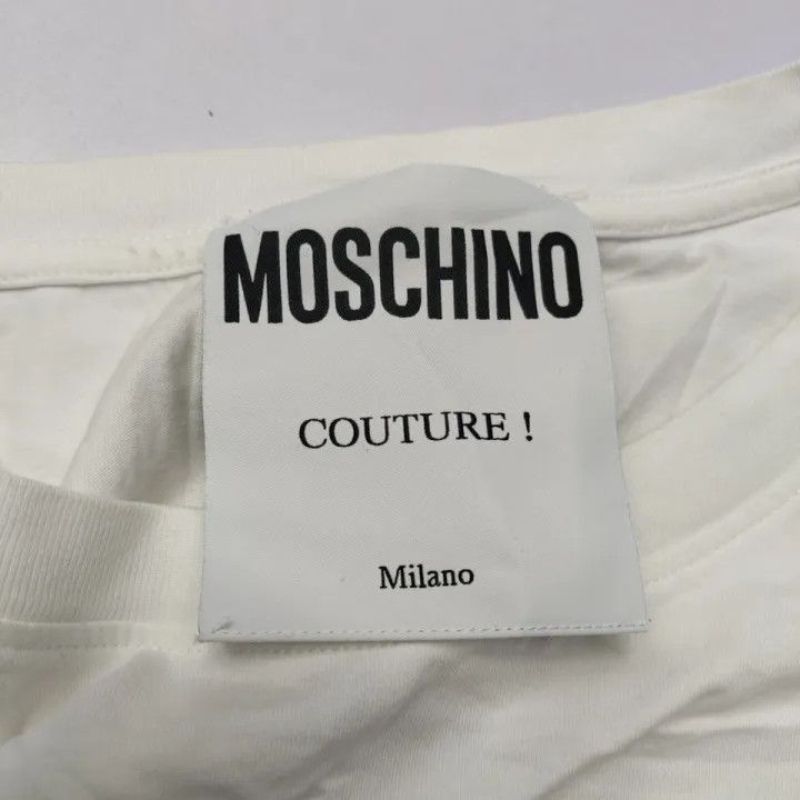Moschino Moschino White Graphic Short Sleeve T-Shirt 0079 Size L / US 10 / IT 46 - 4 Thumbnail