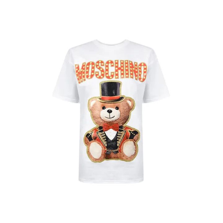Moschino Moschino Bear Print Cotton T-Shirt for Women 0079 Size XS / US 0-2 / IT 36-38 - 2 Thumbnail