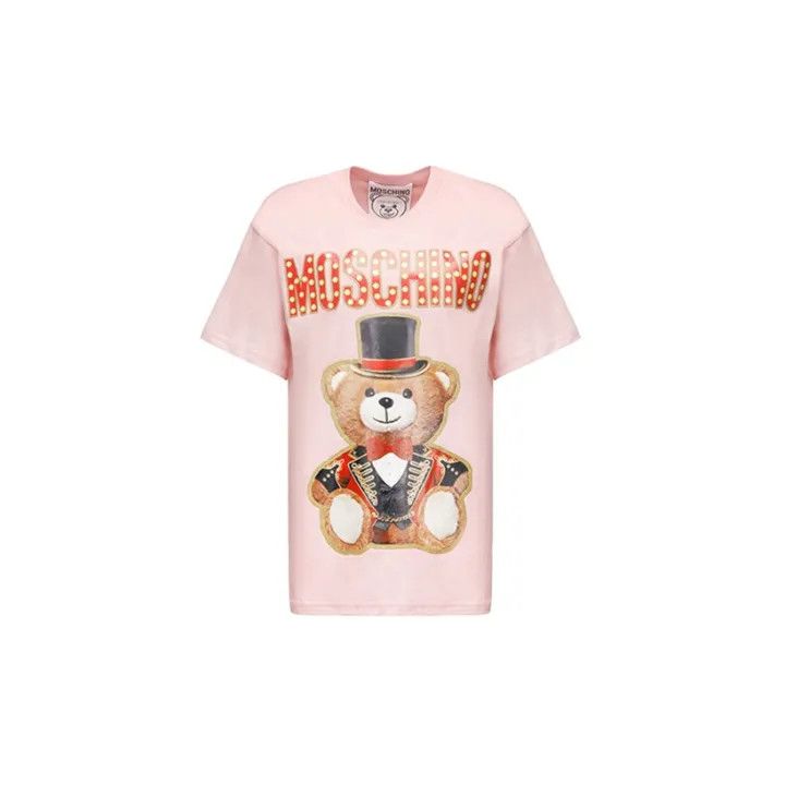 Moschino Moschino Pink Teddy Bear Short Sleeve T-Shirt 0079 Size XS / US 0-2 / IT 36-38 - 2 Thumbnail