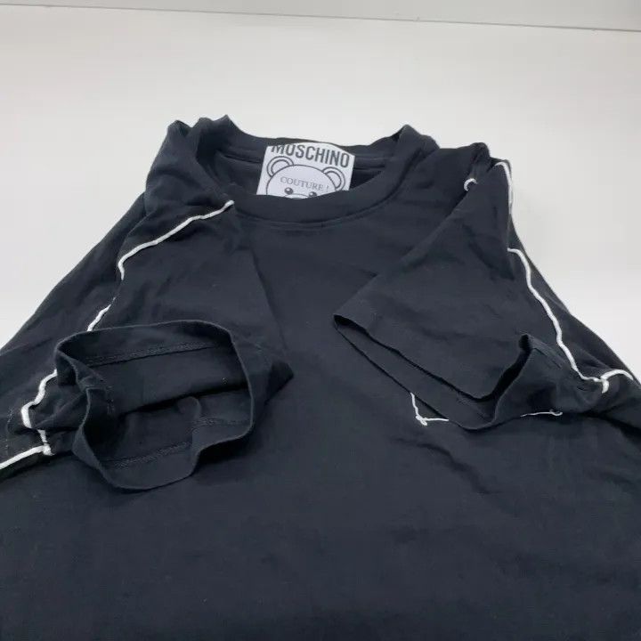 Moschino Moschino Black Cotton Teddy Bear Logo T-Shirt 0079 Size L / US 10 / IT 46 - 10 Thumbnail