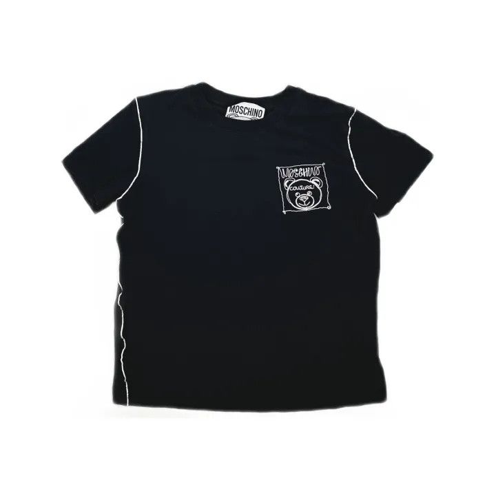 Moschino Moschino Black Cotton Teddy Bear Logo T-Shirt 0079 Size L / US 10 / IT 46 - 2 Thumbnail