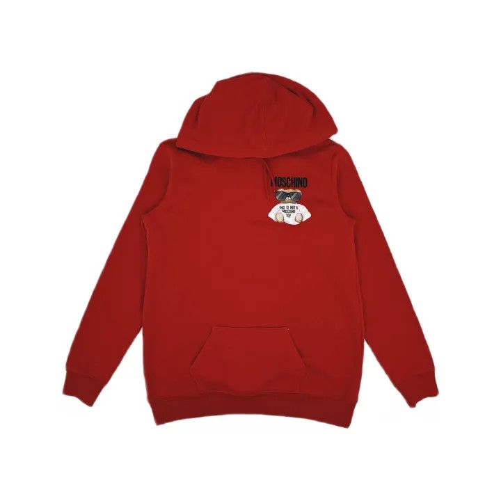 Moschino Moschino Red Hooded Sweatshirt for Women 0079 Size L / US 10 / IT 46 - 2 Thumbnail