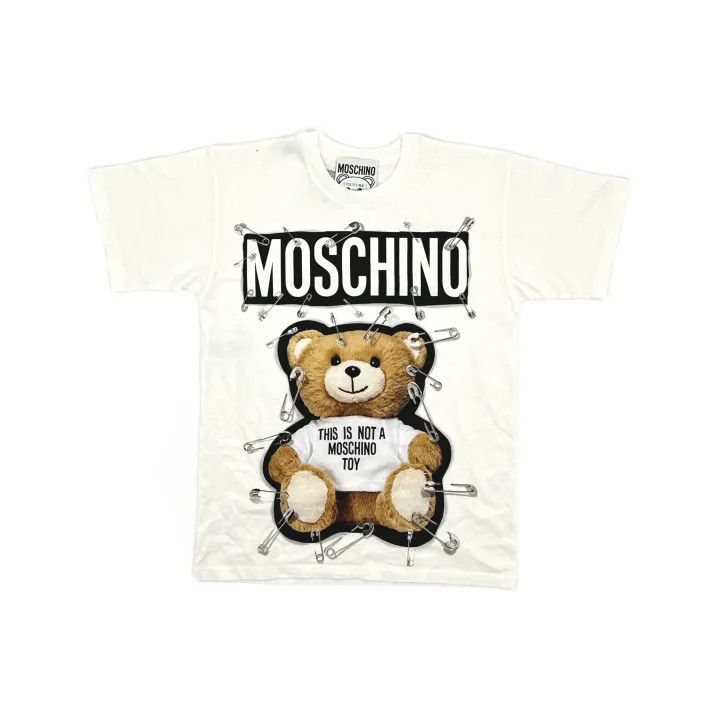 Moschino Moschino Bear Print Classic Short Sleeve T-Shirt 0079 Size XXS / US 00 / IT 34 - 2 Thumbnail