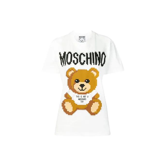 Moschino Moschino Bear Print Short Sleeve T-Shirt 0079 Size S / US 4 / IT 40 - 2 Thumbnail