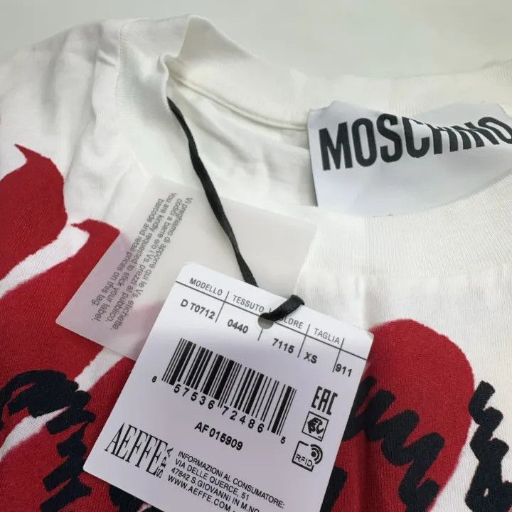 Moschino Moschino Red Graffiti Print Short Sleeve T-Shirt 0079 Size XS / US 0-2 / IT 36-38 - 6 Thumbnail