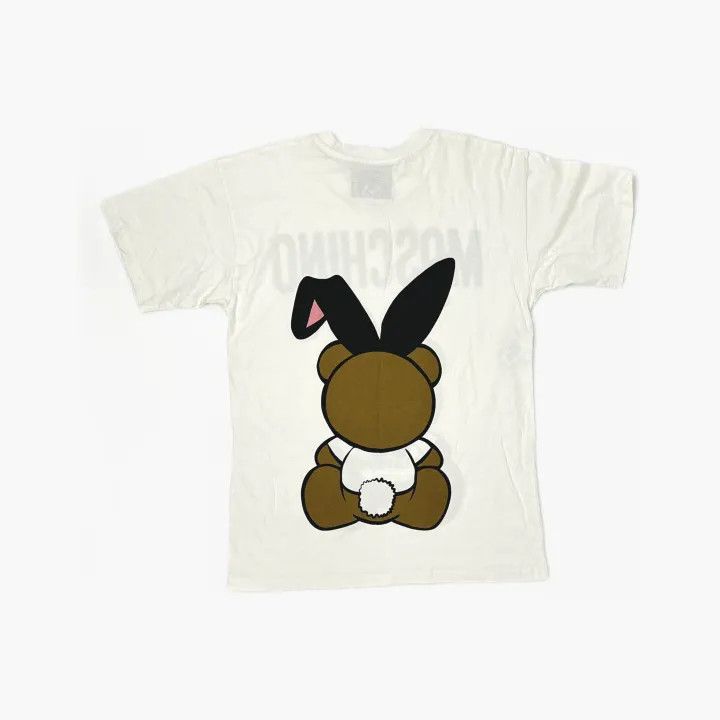 Moschino Moschino Bunny Ears Bear Cotton T-Shirt 0079 Size XS / US 0-2 / IT 36-38 - 3 Thumbnail