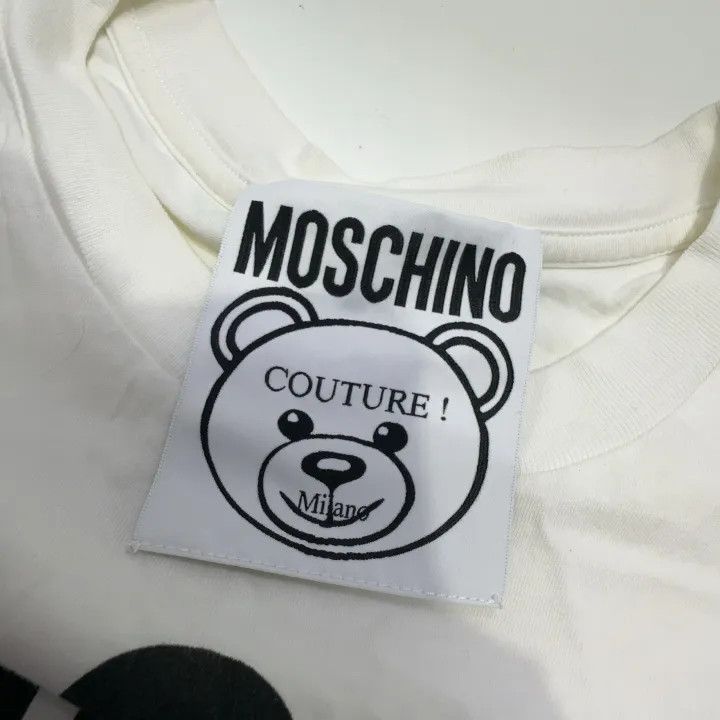 Moschino Moschino Bunny Ears Bear Cotton T-Shirt 0079 Size XS / US 0-2 / IT 36-38 - 5 Thumbnail