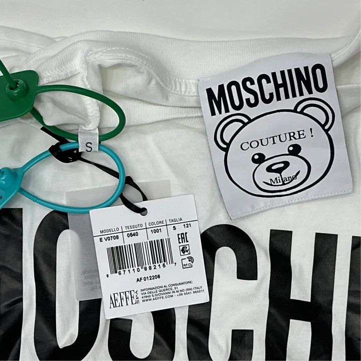 Moschino Moschino SS23 White Bear Logo T-Shirt 0079 Size S / US 4 / IT 40 - 2 Thumbnail
